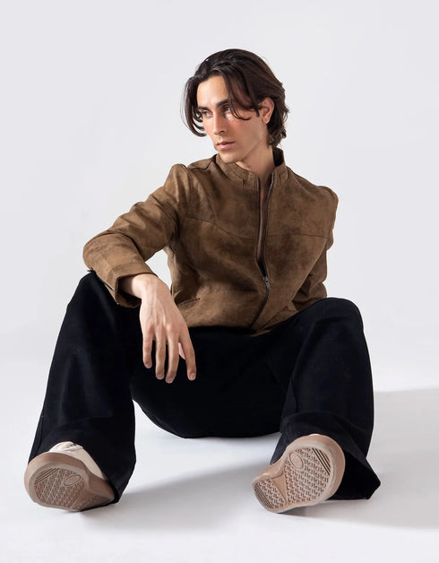 FAUX SUEDE BIKER JACKET